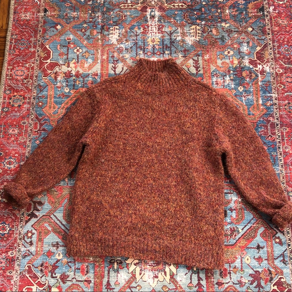 Chunky multicolored turtleneck sweater